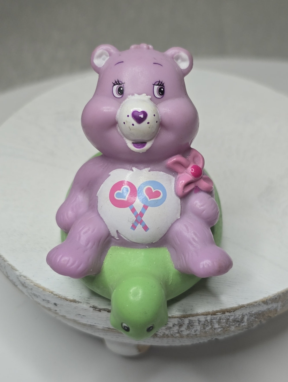Vintage 2004 Care Bears Share Bear Figure on Turtle Tub Toy TCFC [ Read Details